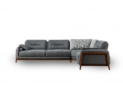 Designer corner sofa L-shape luxury upholstery textile living landscape furniture in the living room